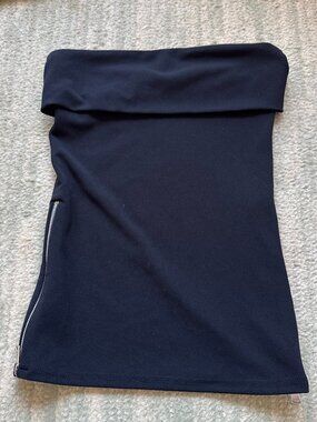 Black tube top with zipper detail